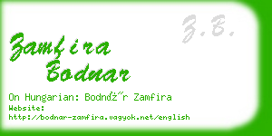 zamfira bodnar business card